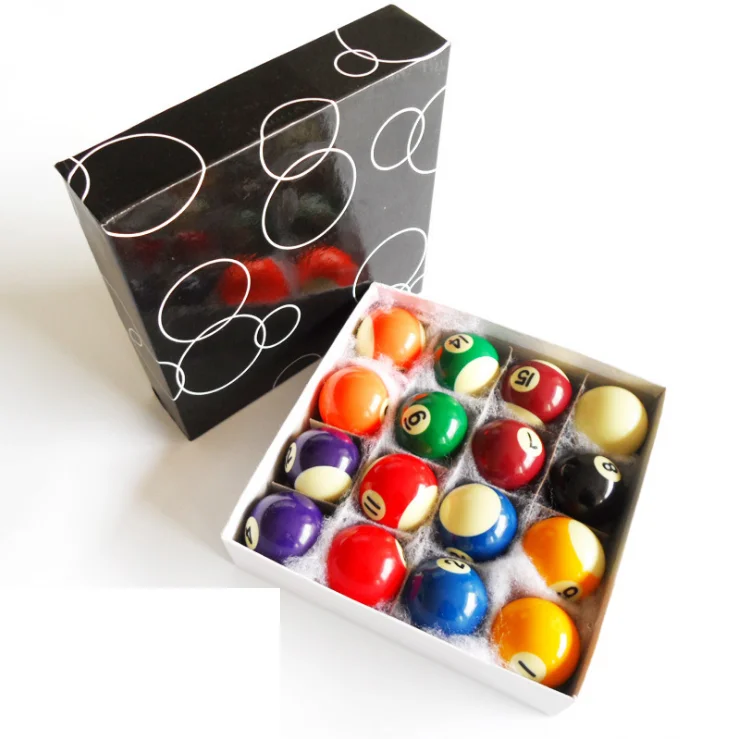 

American 25/32/38/41/44/48/50.8/52.5/57.2mm pool balls billiard set and triangle frame, Colorful