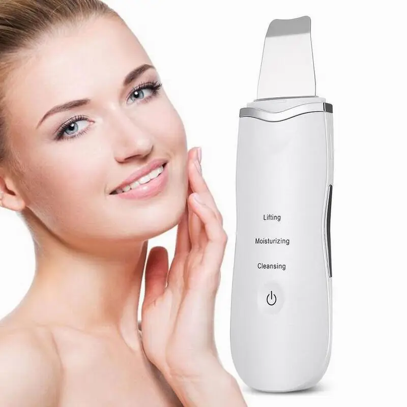 

Ultrasonic face scrubber beauty instrument skin scrubber professional, Black/ white