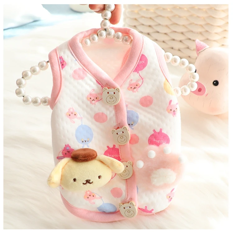 

Pet cotton cartoon quilted vest dog and cat clothes and accessories Autumn and Winter dog clothing, White
