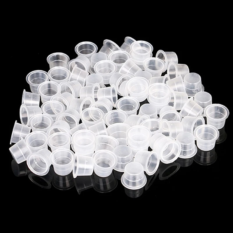 

cheap permanent makeup pigment ring cup 1000pcs Disposable Permanent Makeup Tattoo Ink Cup Plastic Microblading Pigment cup, White