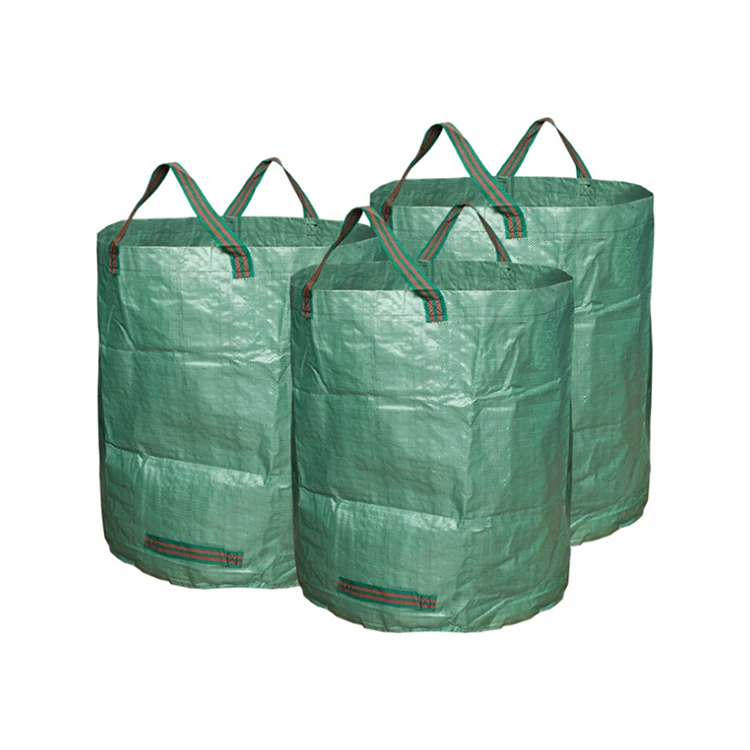 

3 Pack heavy duty pp foldable waterproof Garden Garbage Yard Leaf Waste Bag, Green