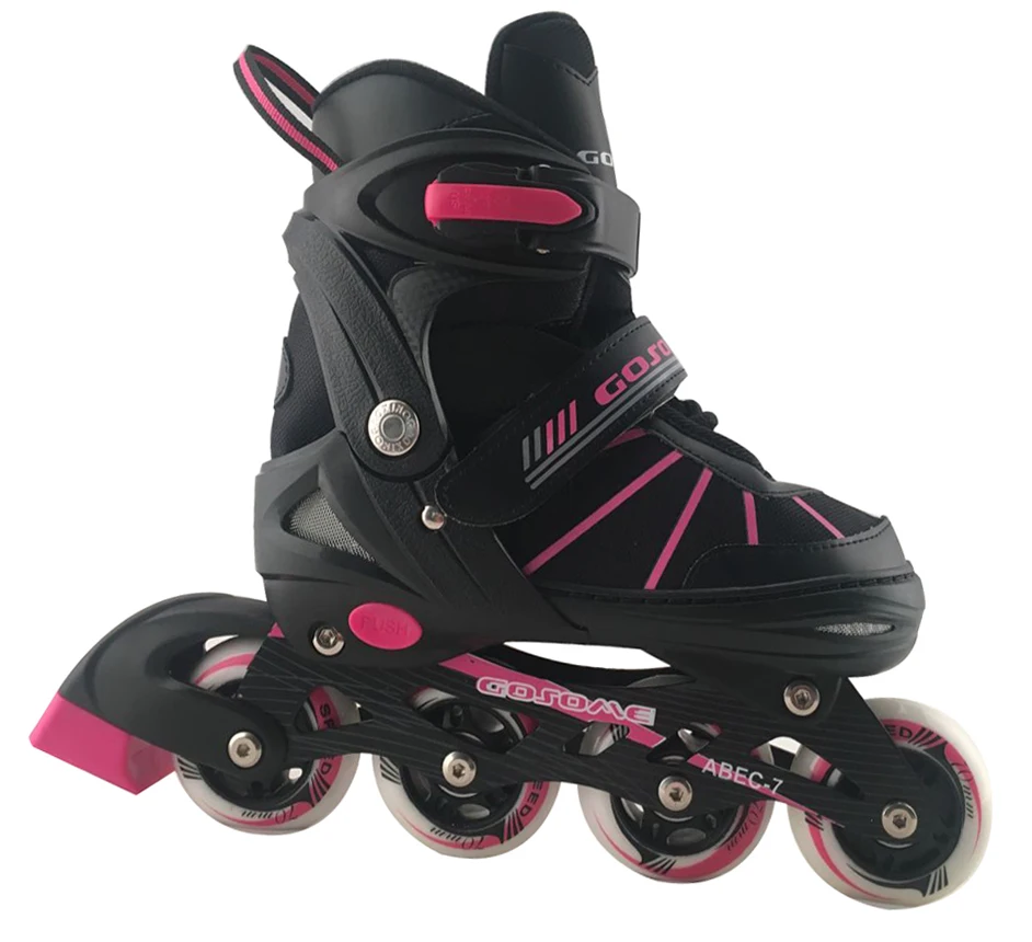 

GOSOME Cheapest Professional Flashing Inline Skates and Roller Skates for Kids Inline Skates Speed Shoes PU Wheels 85A 500 Pairs, Pink, red, green