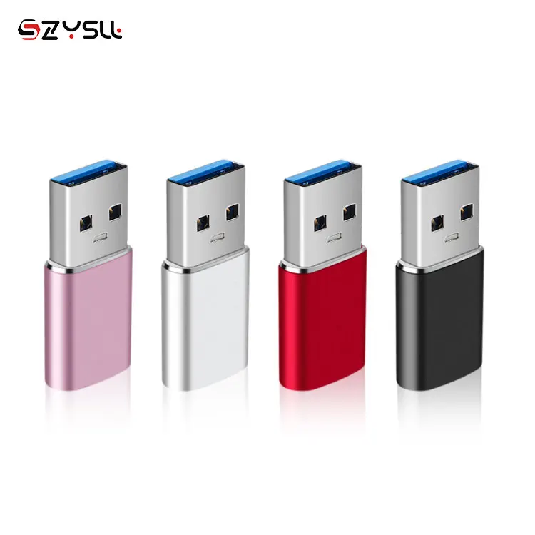 

3A Fast Charge 10Gbps Data Transfer USB 3.1 Female Type c to Male USB 3.0 OTG Adapter, Black/ red/ pink / silver