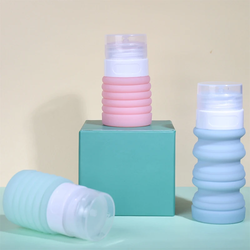 

100% OFF 96ml Foldable Silicone Travel Shampoo Lotion Bottle Dispenser Cosmetic Container Holiday Packer Portable Soap Dispenser, Green, blue, pink, grey
