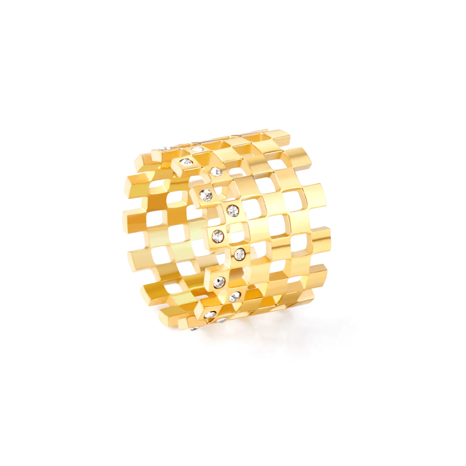 

18K Gold Plated Hot Selling Ring Stainless Steel Woman Man Jewelry for Unisex, Gold/silver available