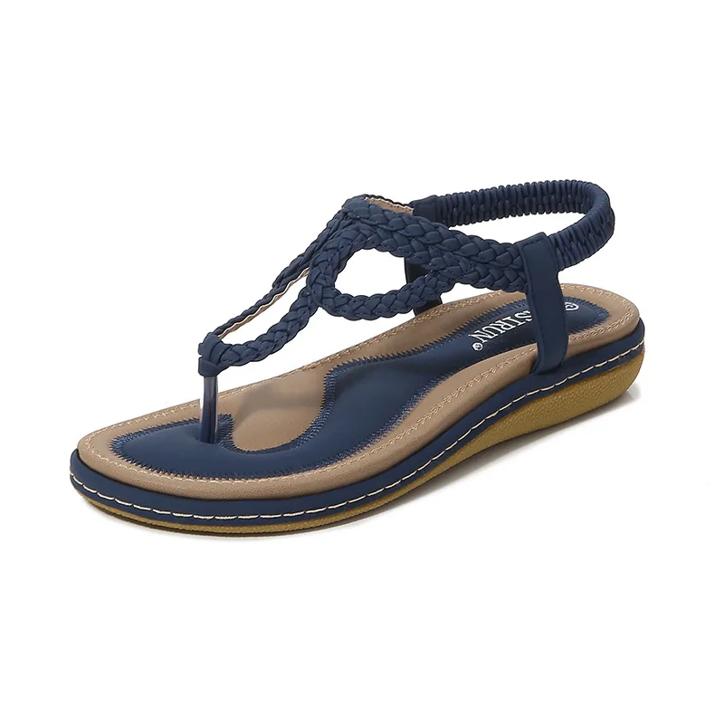 

S251F 2021 new product hot-selling patchwork simple and light casual style flat large size flip-flop sandals