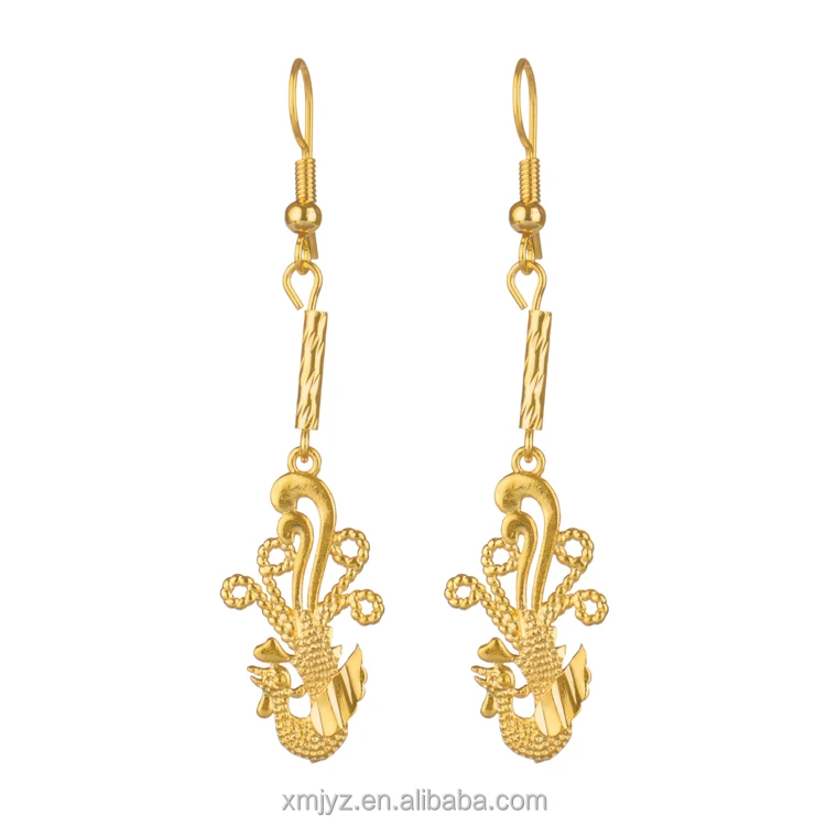 

Korean Fashion Wholesale Brass Gold-Plated Fire Phoenix Earrings Earrings Fashion Ladies Earrings Cross-Border Accessories