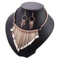 

Women Necklace Jewelry Chain Choker Chunky Statement Bib Pendant Chain Necklace Earrings Set