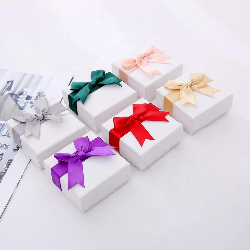 

Custom Logo Printed Luxury Wholesale Christmas Gift Paper Jewelry Box With Ribbon, Cmyk or pantone color