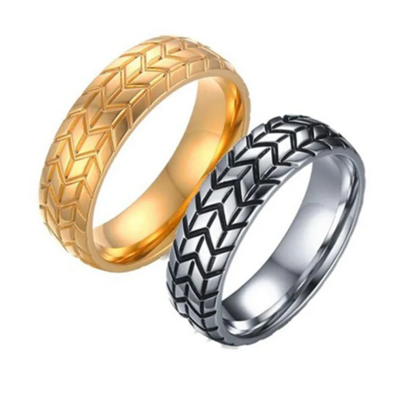 

Bohemian Cheap New Jewelry Statement 6mm Men Stainless Steel Tire Rings