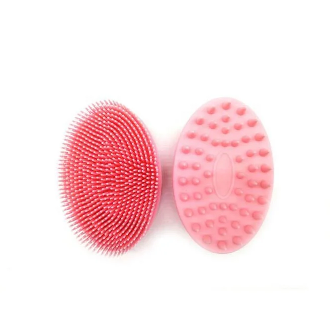 

Exfoliating Silicone Body Scrubber Soft Bath Brush Silicone Shower Loofah Brush, 4 color options or custom colors