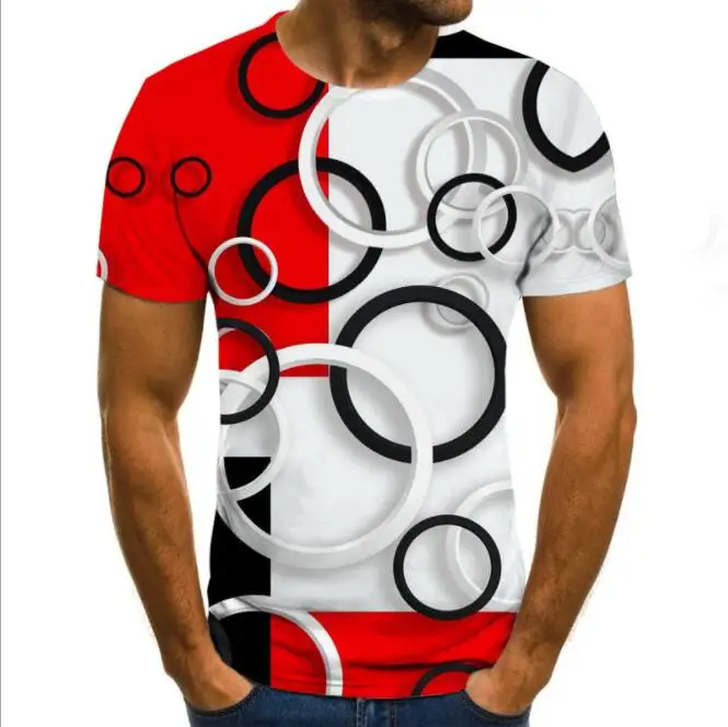 

2021 Summer T-shirt Men's Streetwear O-Neck Short Sleeve Top Punk Style Casual 3D Printing T-shirt