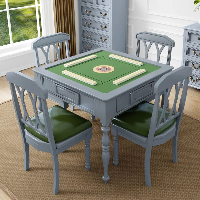 

Factory wooden Mahjong table or dining table one-piece, Grey