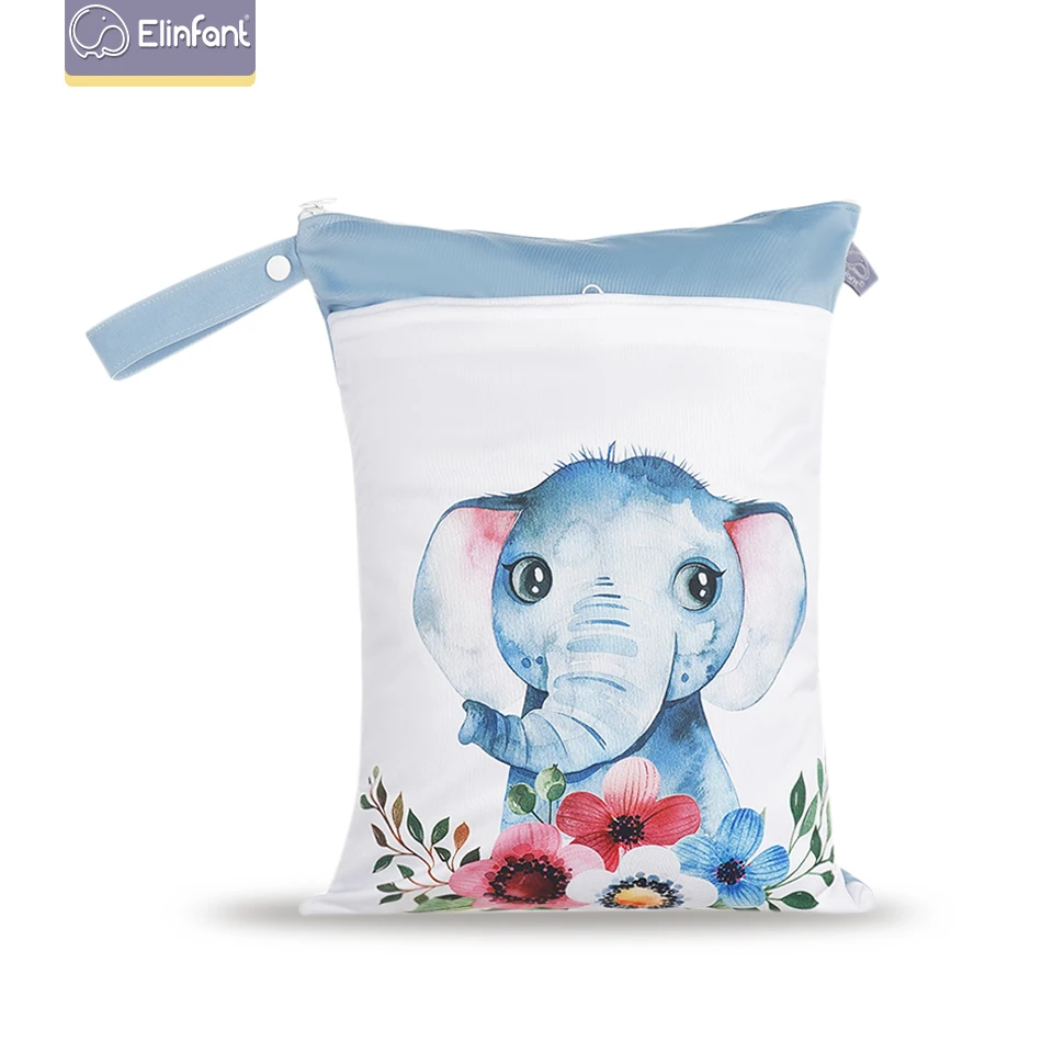

Elinfantl waterproof reusable wet bag printing portable cloth diapers wet bag 30*40cm zipper wet bag, Accpet customized