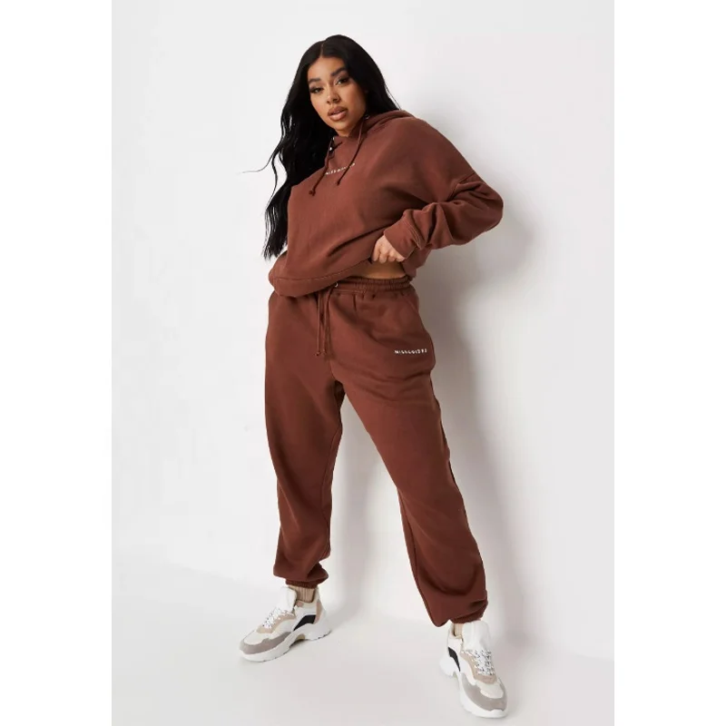 

Fall french terry hoodie sweat suit sportswear tracksuits women plus size custom logo women sweat suit set, Customized colors