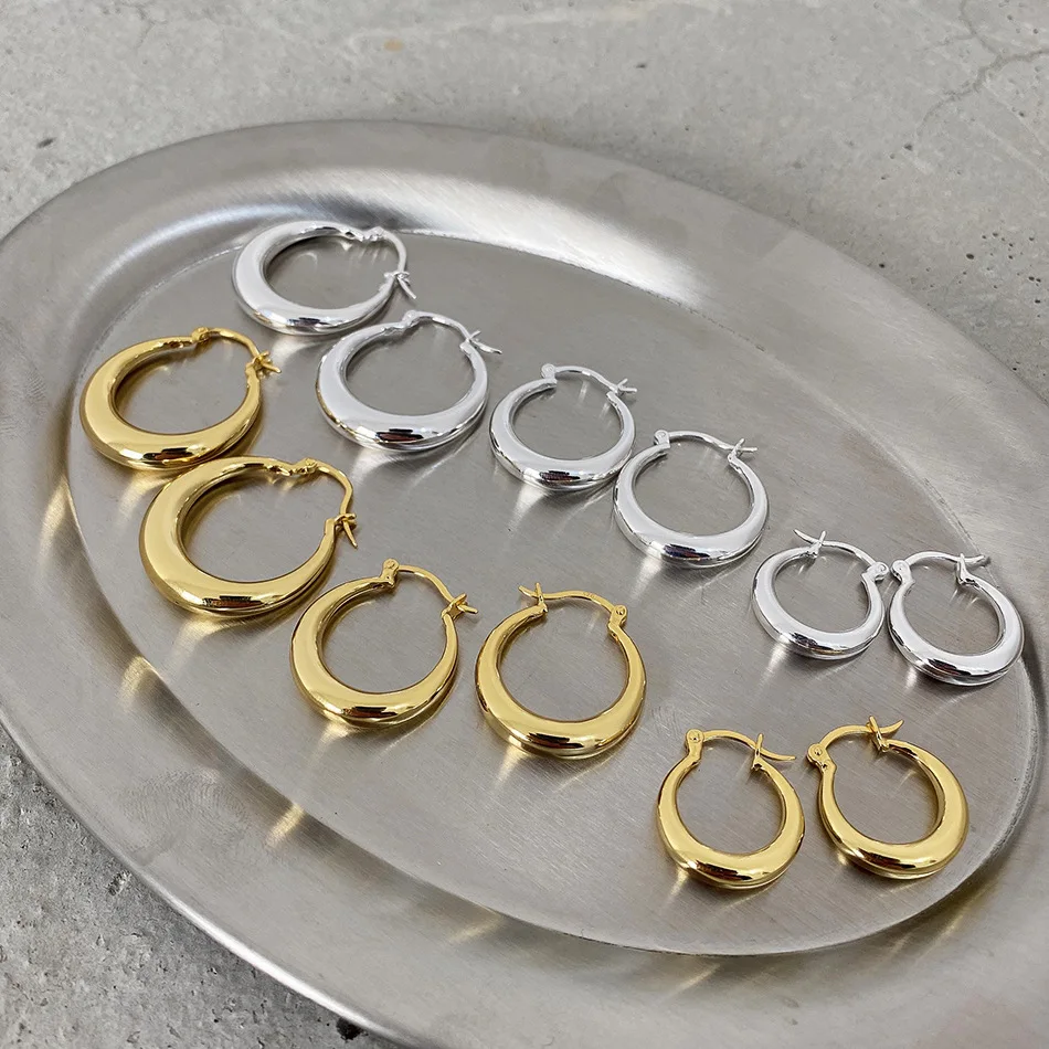 

VIANRLA 30mm hoop earrings 925 sterling silver medium size hoop earrings