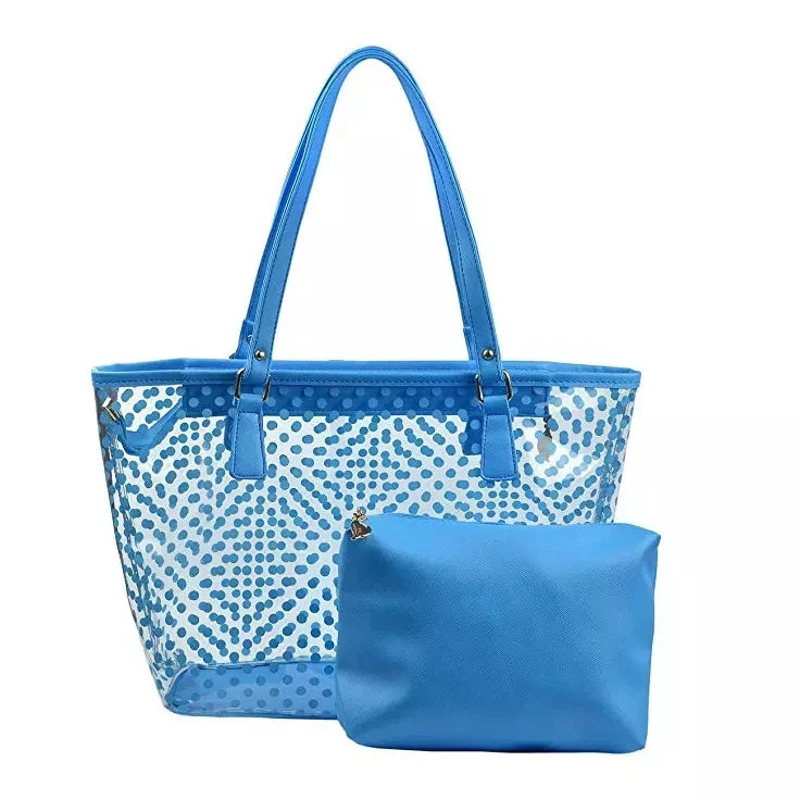 

Fashion dot design transparent pvc bag tote bag, Multi