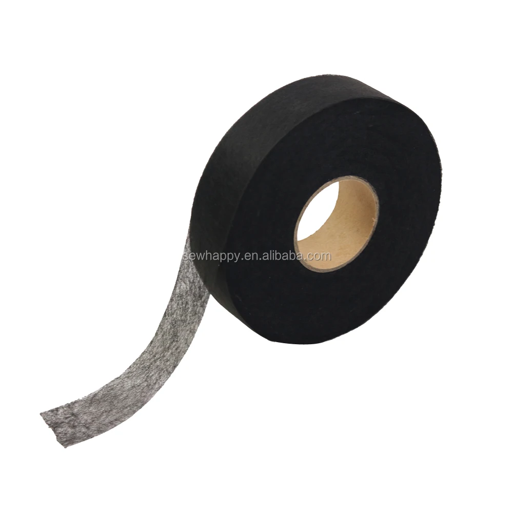 100m Iron On Hemming Fabric Tape Black&white Wonder Web Single-sided Adhesive Ro 