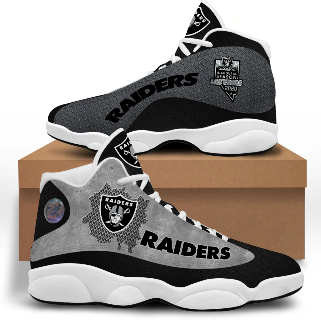 

PoPolynesian Tribal design NFLE American football Team sports shoes basketball shoes custom Las Vegas Raiders large size Sneakers, Customized