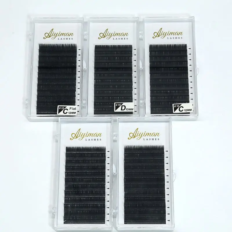 

lash extension supplies silk 0.10 eyelash extension for private label, Natural black