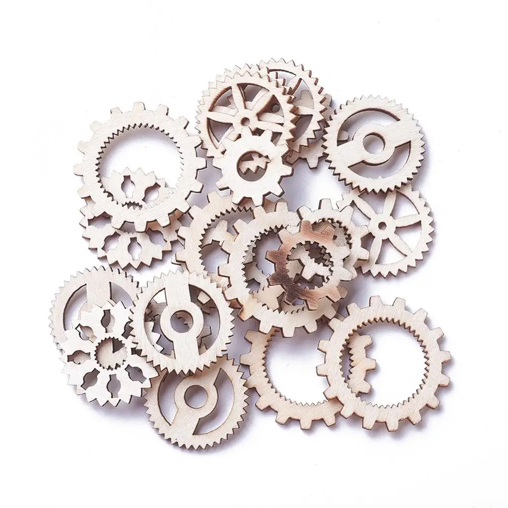 

PandaHall Gear AntiqueWhite Undyed Wood Jewelry Pendants
