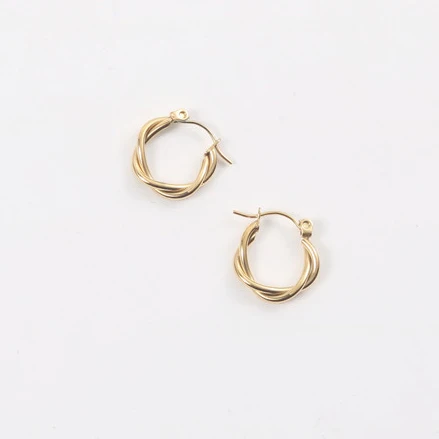 

Earrings Stainless steel jewelry 18K gold wholesale Simplicity Twist Double line Winding Gift Party