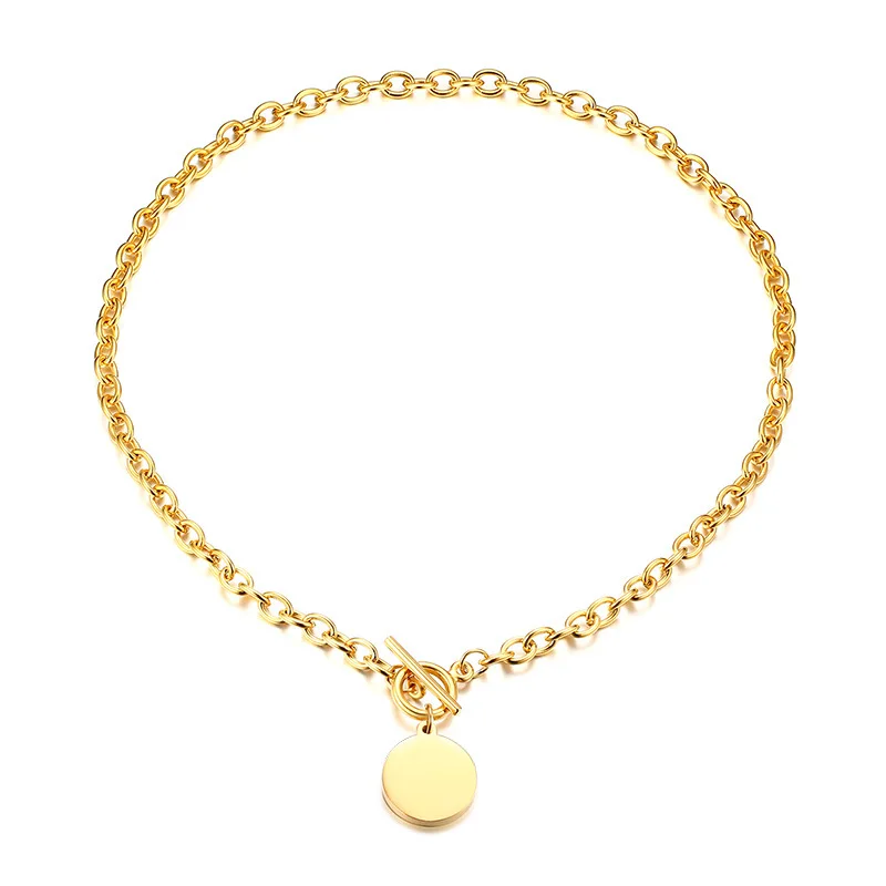 

Joolim Jewelry 18K Gold Plated Coin Pendant Toggle Necklace Stainless Steel Jewelry Wholesale