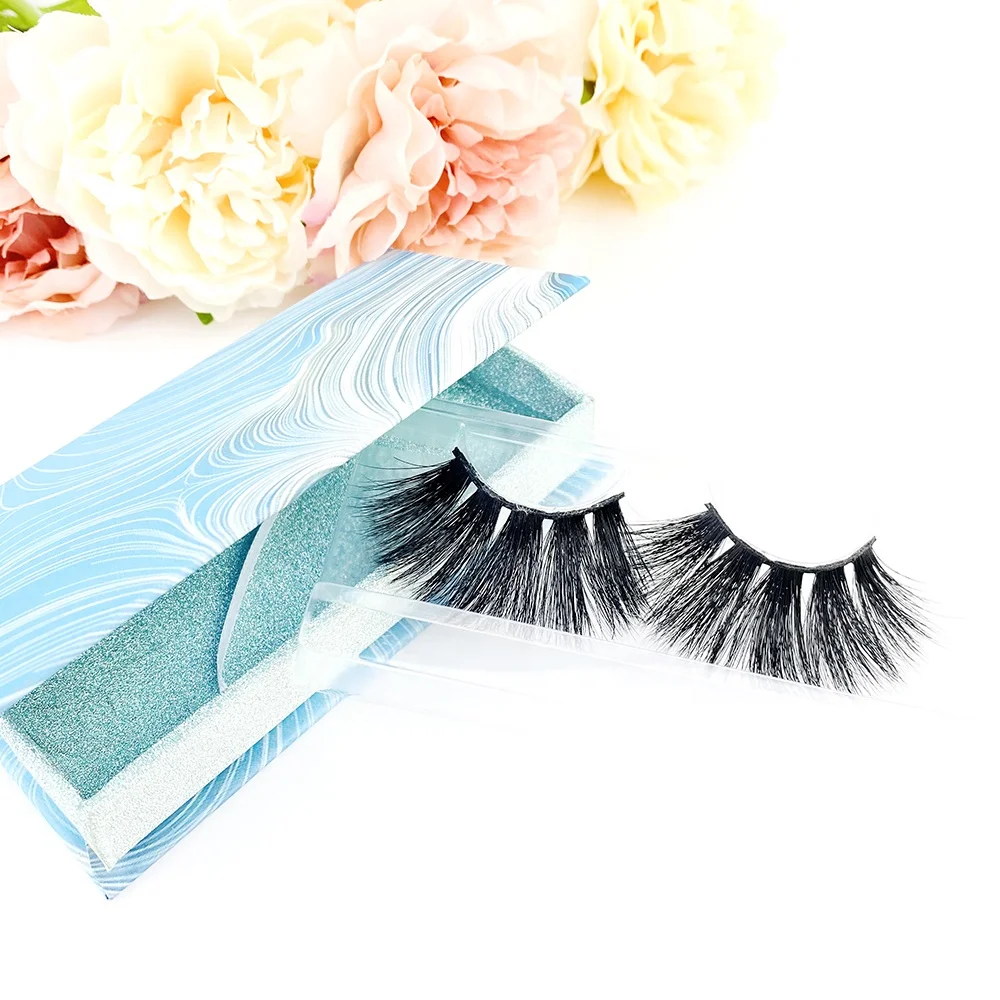 

high quality private label 25mm eyelashes mink eyelashes and custom package natural invisible band 3d mink eyelashes, Black