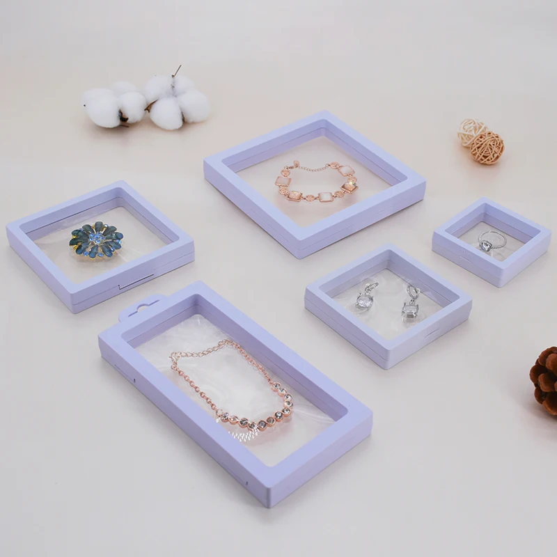 

3D Floating Box Frame Jewelry Display Show Case Organization Shadow Box With Round Base Coin Box Custom logo, Customized color