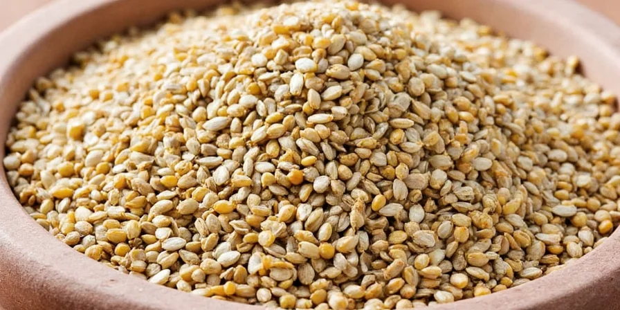 A close-up shot of caraway seeds in a wooden bowl.