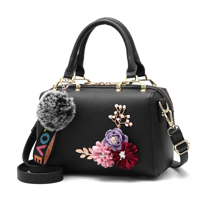 

2019 Professional Supplier Fashion Classical Floral Shoulder Bag, Pu Leather Women Ladies Hand Bags Handbag With Pendant, As picture