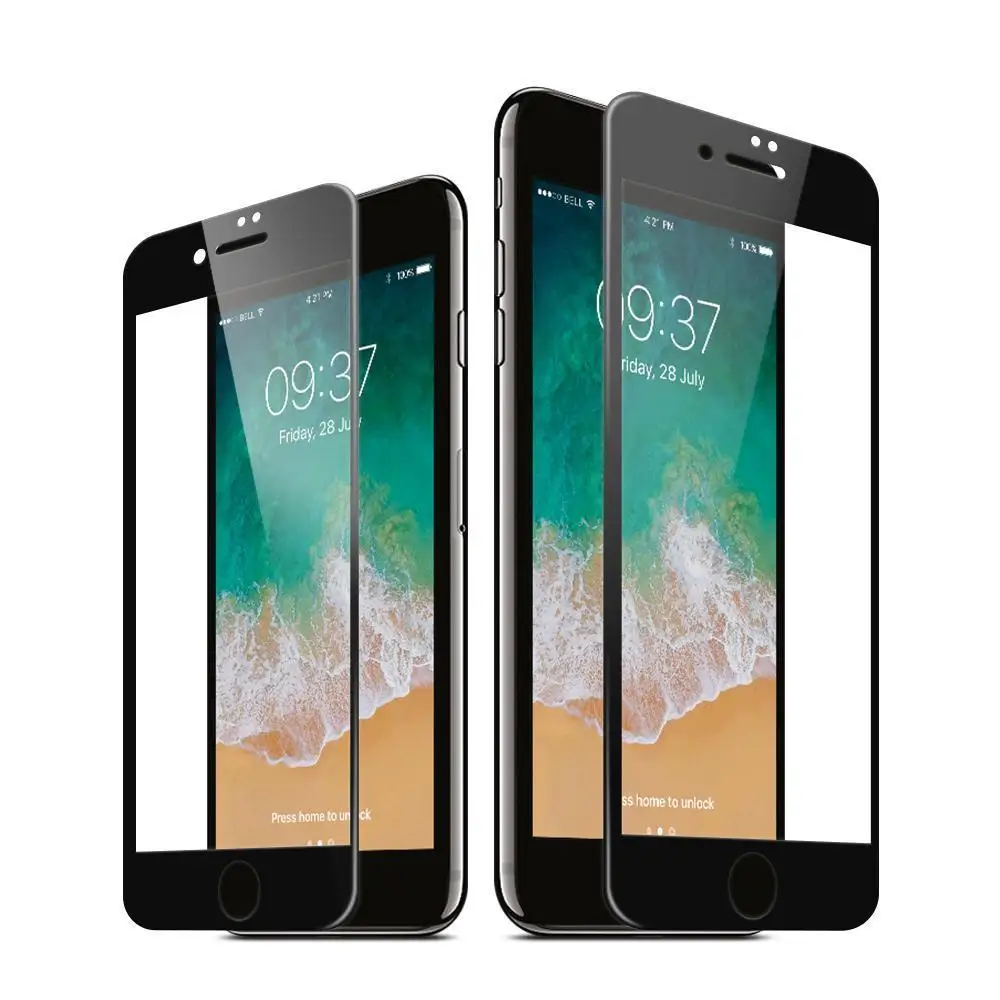 

Anti-green Light privacy screen protector tempered glass For iphone 8 Easy Install, White or black frame