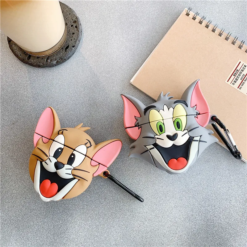 

Hot Sale soft silicone Tom and Jerry Cat mouse animation earphone Cases 2020 For Airpod 1 2 cover