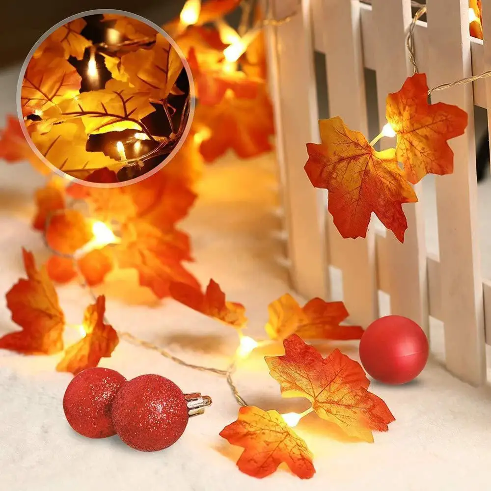 2020 Hot Selling Home Decoration Led Christmas Maple Leaf String Lights