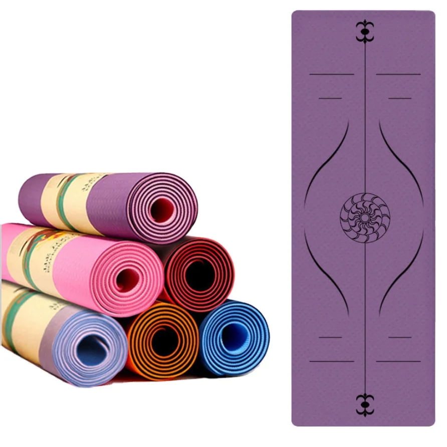 

High Quality Comfortable Body Aligning Tpe Yoga Mat Reversible High Density Eva Yoga Mat for Fitness Cheap Price, Pink/blue, or customized