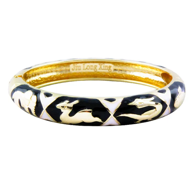 

WIIPU Elk Animal Cute Alloy Bracelet Cloisonne Craft Totem Pattern Christmas Jewelry Accessories