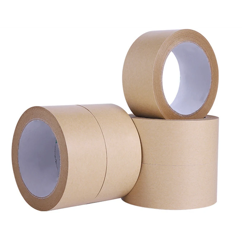 
China OEM factory amazon logo Easy to tear kraft paper tape printing kraft paper packaging tape 