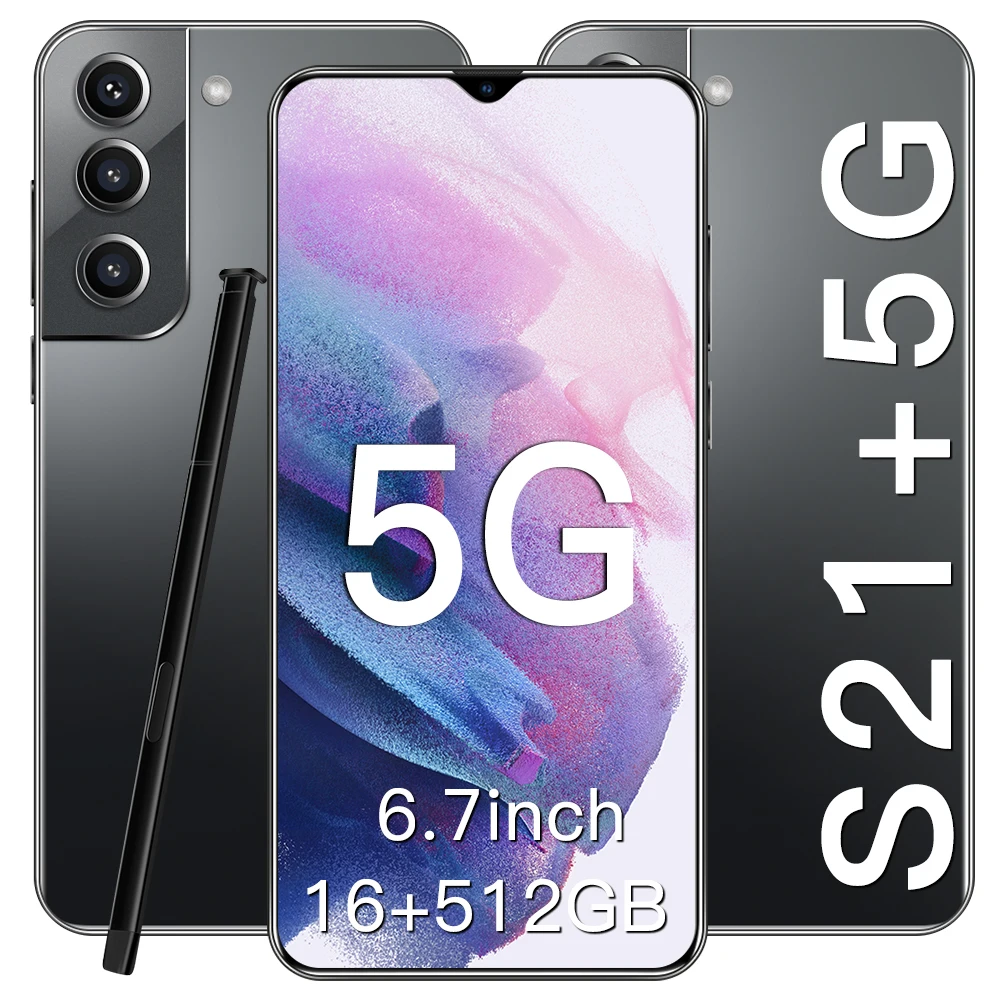

Affordable peice brand cellphone S21+5G 10core 6.7''full Bang screen big memory 16GB+512GB 32MP+50MP ANDROID mobile smartphone