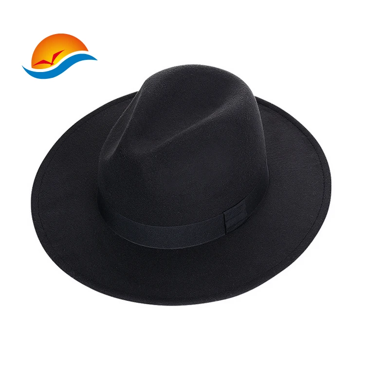 

High quality custom unisex wide brim wool felt faderal hats, Customized