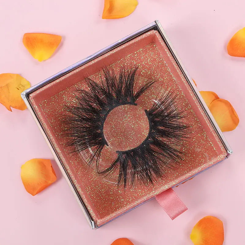 

whispy fluffy false eyelashes wholesale vendor customized boxes packaging and logo 25mm 3d eyelashes 100% real mink lashes book