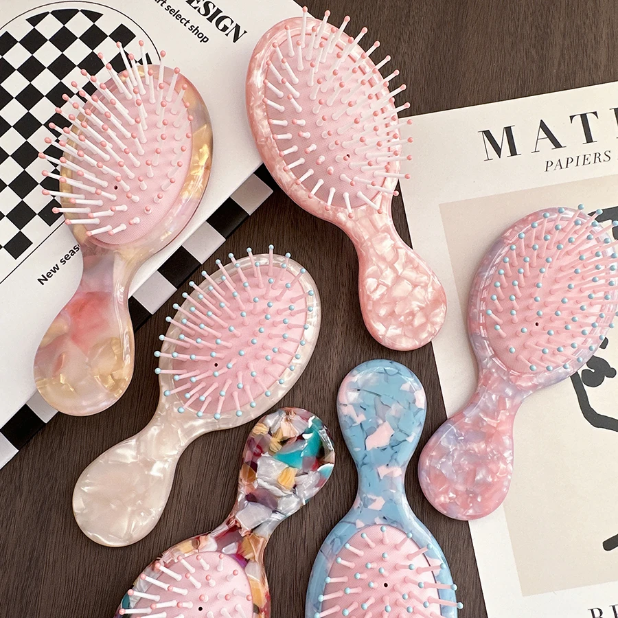 

Sayoung personalized custom pick acrylic cellulose acetate air cushion comb small tooth detangling hair comb