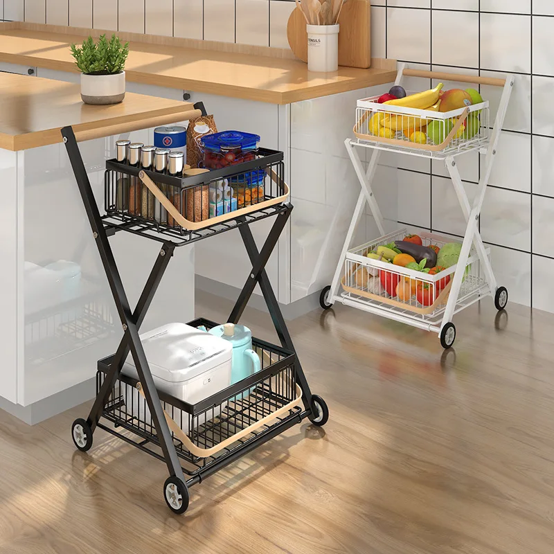 

Multi-layer Movable Kitchen Shelf Storage Rack Domestic Organizer Multifunctional Fruit and Vegetable Rack