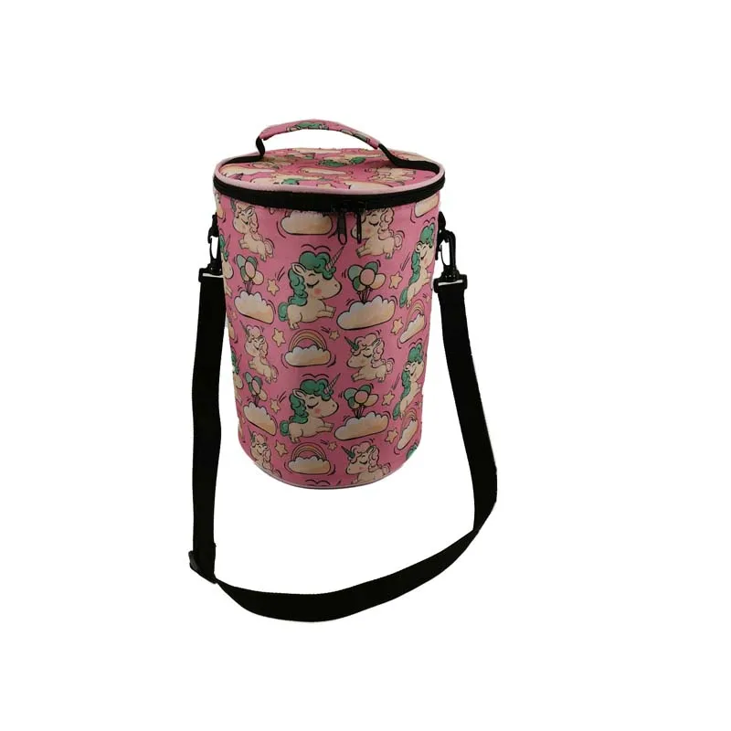 product hot sale eco friendly zipper closure insulating effect durable big picnic shoulder cooler bag made oxford thermal round bag-1