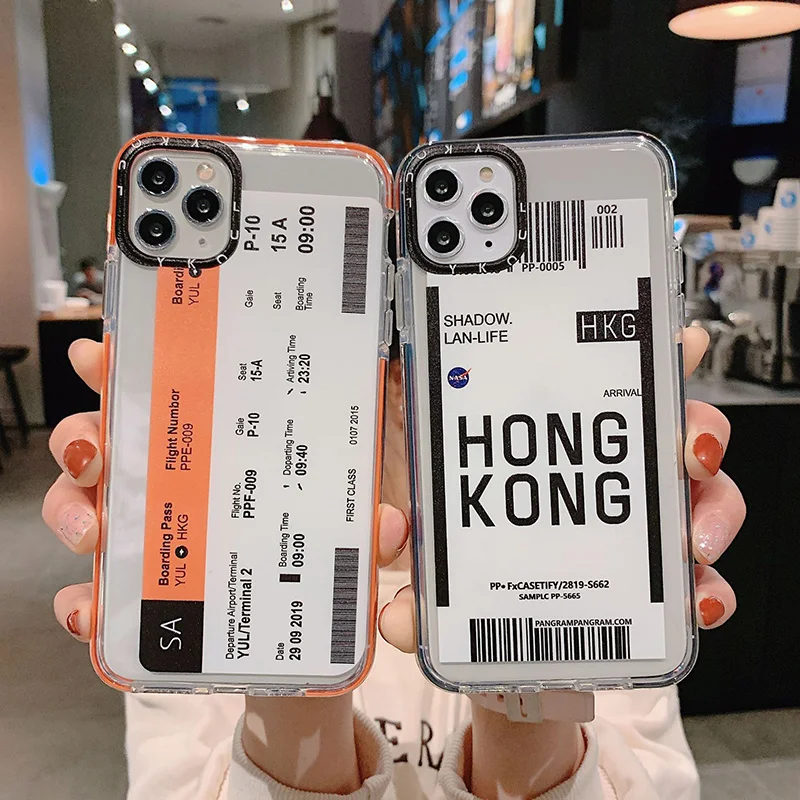 

Free Shipping Creative Bar Label World ticket Sticker Phone Case for iPhone 11 11 Pro Max XS