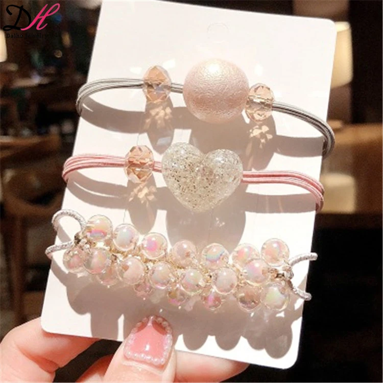 Korea ins head rope bracelet dual-use headdress Korean version of the cute hair ring simple pearl hair rope  band