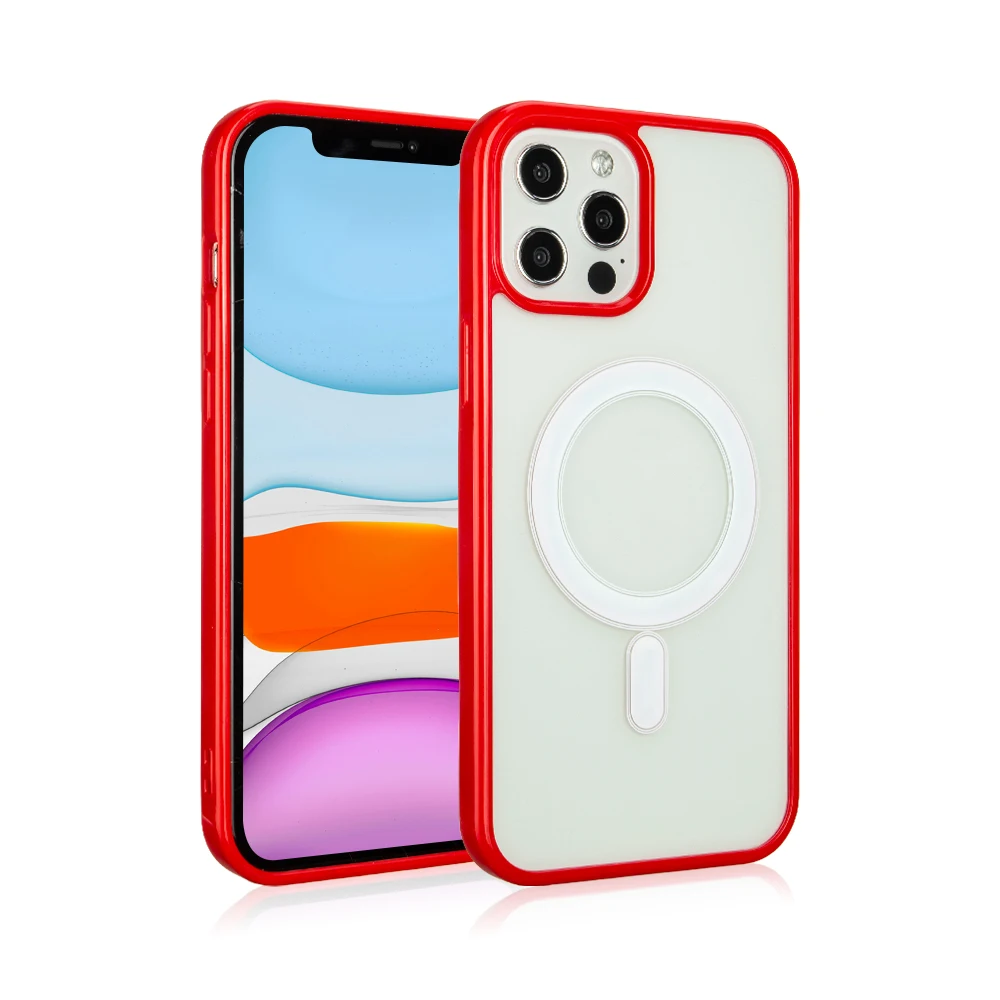 

360 Full Protective Clear Tpu Shockproof Cellphone Cover Magnetic Phone Case For Iphone 12/Pro, 7 colors, can be customized