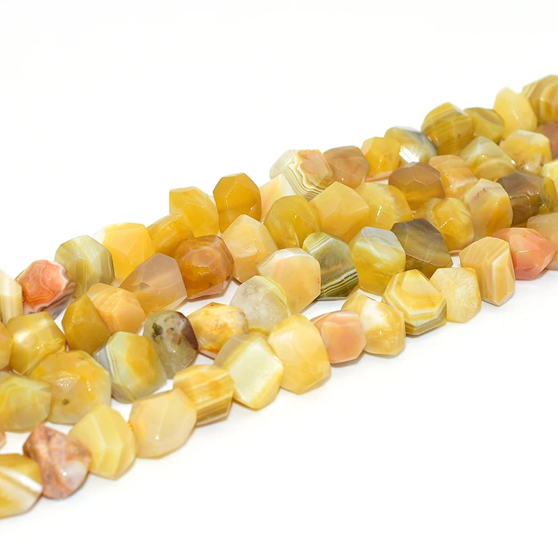 

NAPOLN Trade Insurance  Pyramid Shaped Faceted Yellow Persian Gulf Agate Gemstone Beads, Yellow color