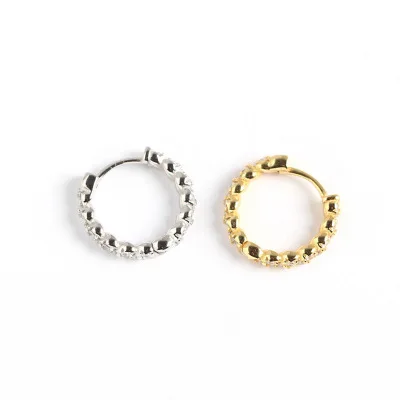 

Light luxury 925 sterling silver earrings geometric twist winding diamond earrings, Gold and white gold