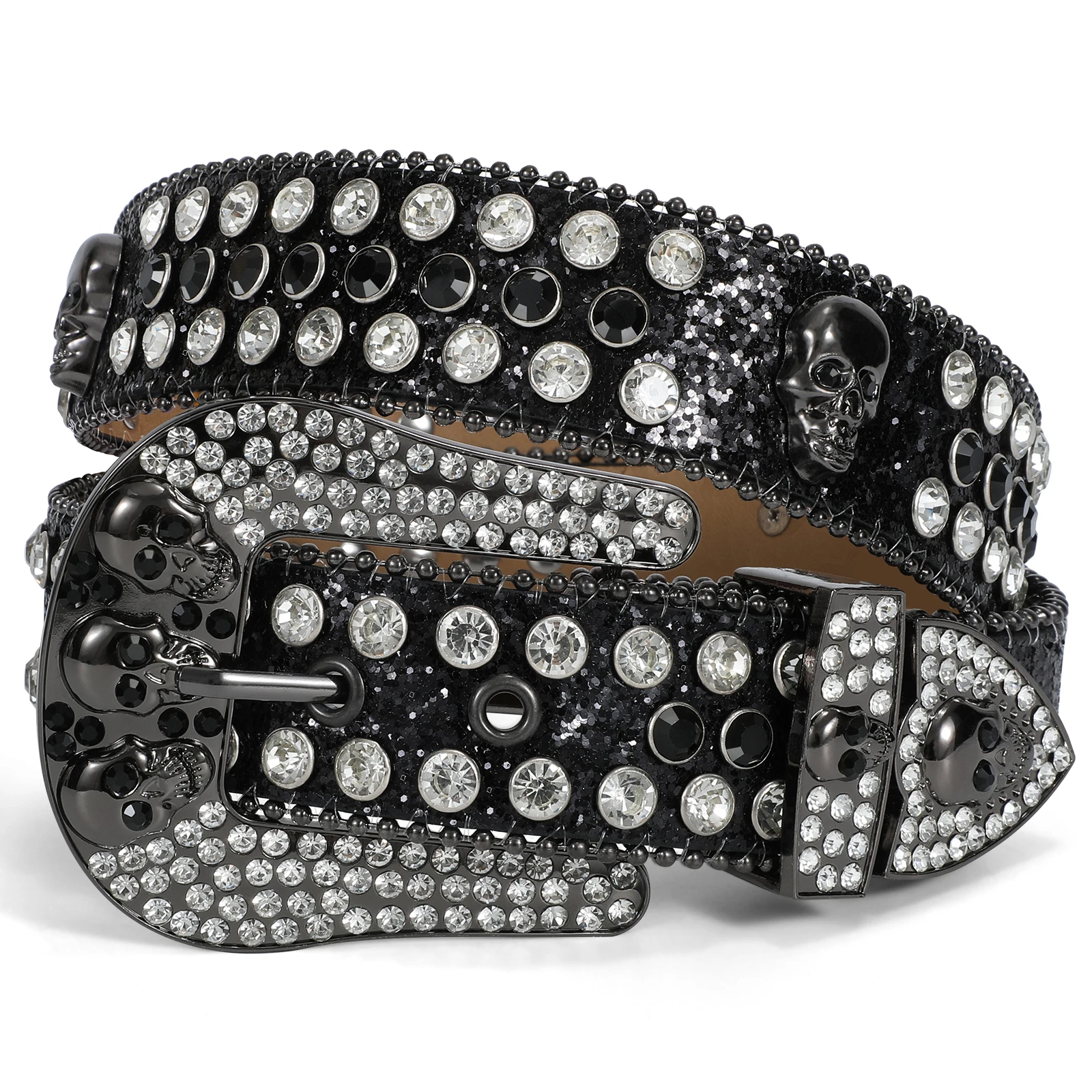 

New Fashion Luxury Diamante Belt Leather Strap Pin Buckle Studded Diamond Custom Color Brand Rhinestone Belt