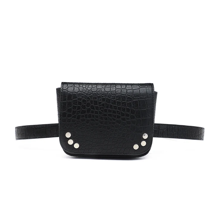 

2021 Fashion Pockets Pack Bag OEM Customized Logo Black Waist Bag